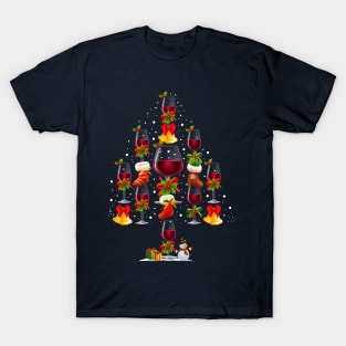 Wine Christmas Tree T-Shirt